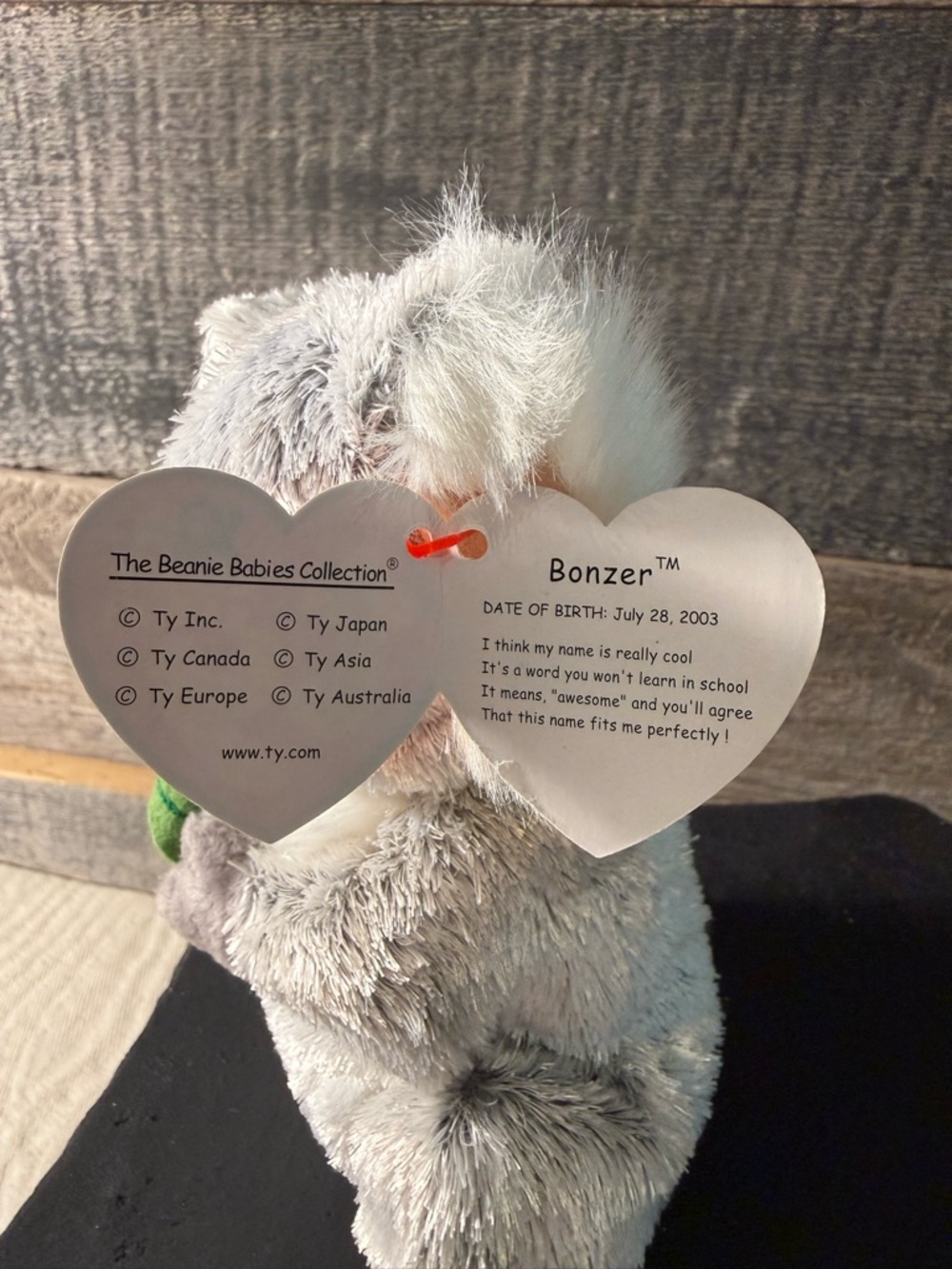 TTy Beanie Baby “Bonzer” Koala – DOB 7/28/2003 – Plush w/ Tag/Clear Display Case - Picture 2 of 8